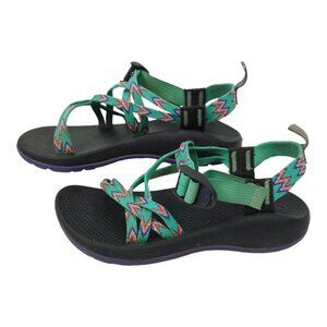 Chaco ZX1 Ecotread Sports Sandals Kids Size 4 Mint Leaf Green Aztec J180090